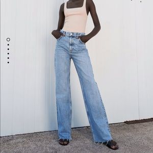 Zara Wide Leg Hi Rise Jeans